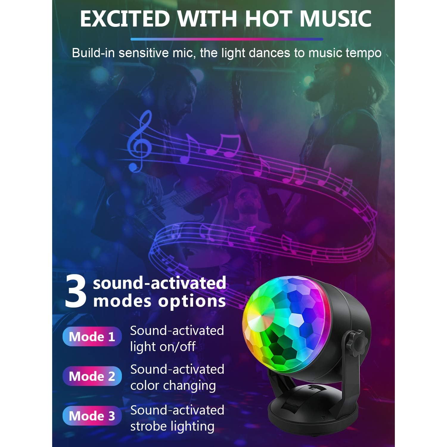 Buy now Luditek Disco Ball Party Lights Sound Activated Battery Powered Portable Karaoke Dancing Strobe Lights for Indoor Outdoor Christmas Halloween Party Decorations Supplies for Car Home at indiglob india
