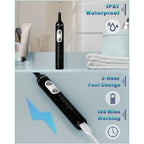 Plaque Remover for Teeth, Dental Cleaning Kit Tartar Remover for Teeth with LED Light & 5 Modes, Rechargeable Dental Cleaner, 4 Replaceable Heads
