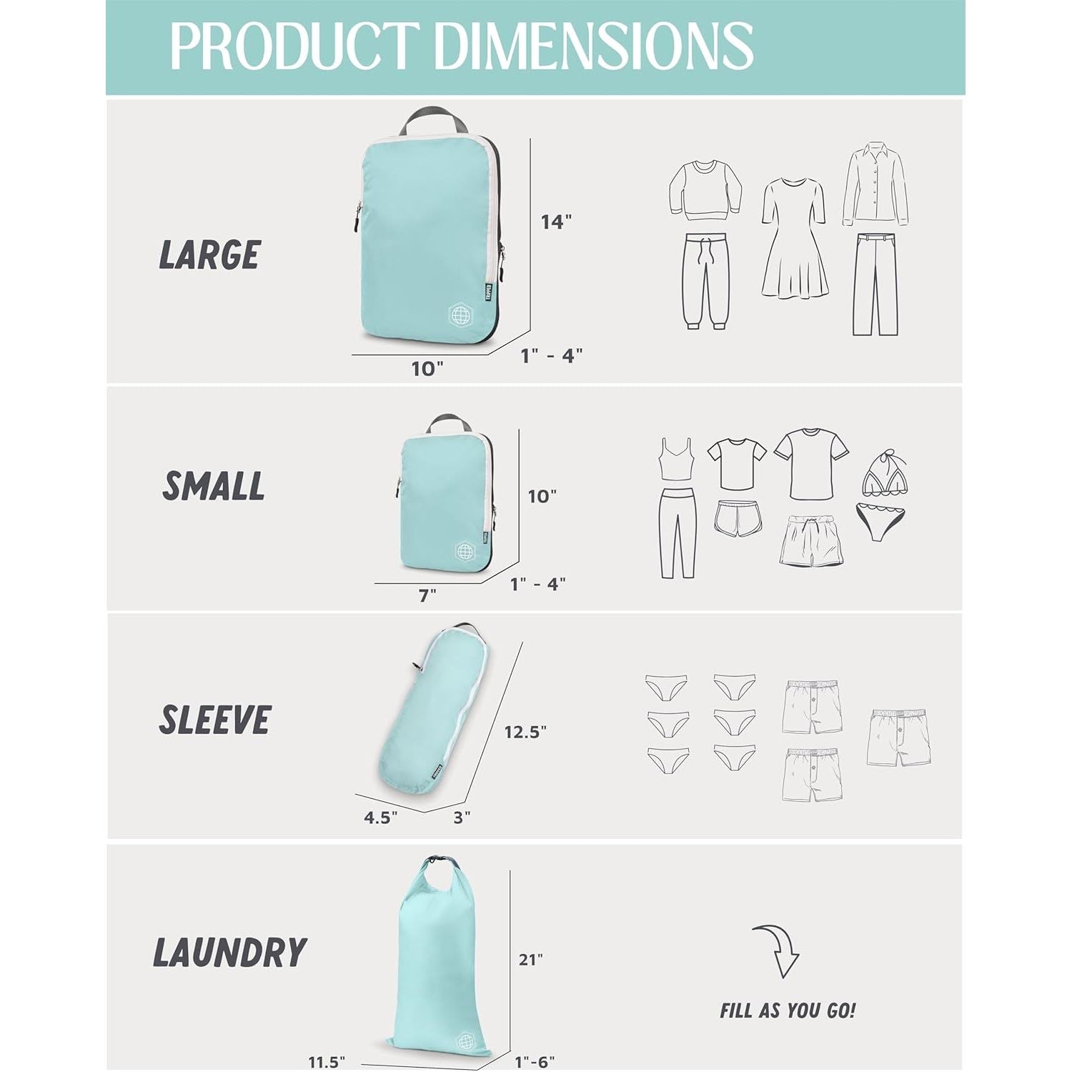 Buy now Compression Packing Cubes Set for Travel - Lightweight, Durable Clothes Organizer for Carry-On Luggage and Suitcases by TRIPPED Travel Gear at indiglob india