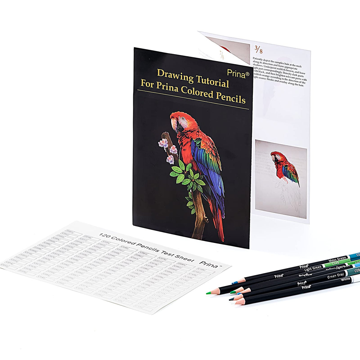 PRINA Art Supplies 120 Colors Colored Pencils Set for Adults Coloring Books with Sketchbook, Professional Vibrant Artists Coloring Pencils for Drawing Sketching Blending Shading, Soft Core Oil Based