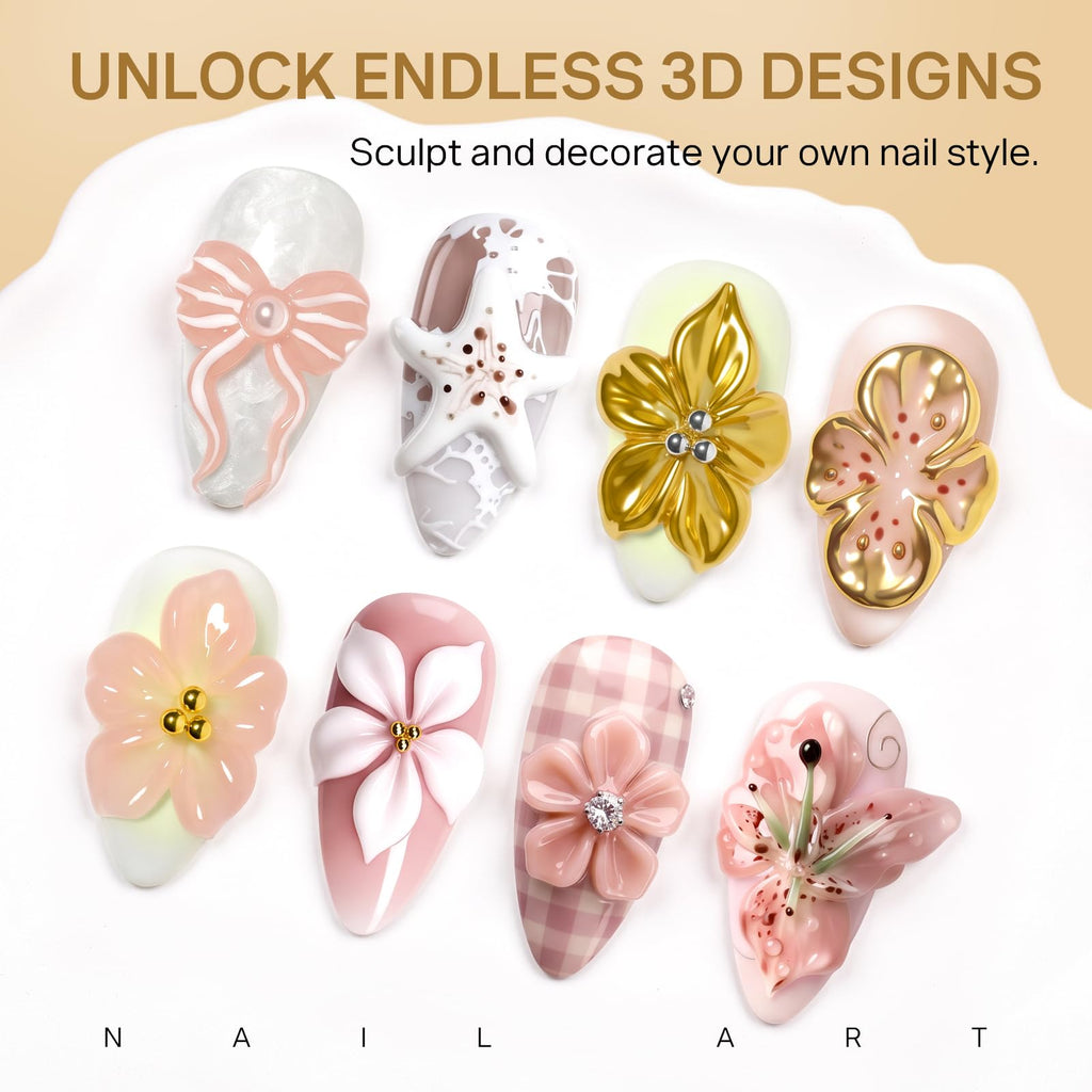 MIZHSE 3D Sculpting Gel, imported, perfect for nail art designs. Create beautiful, intricate styles at home.