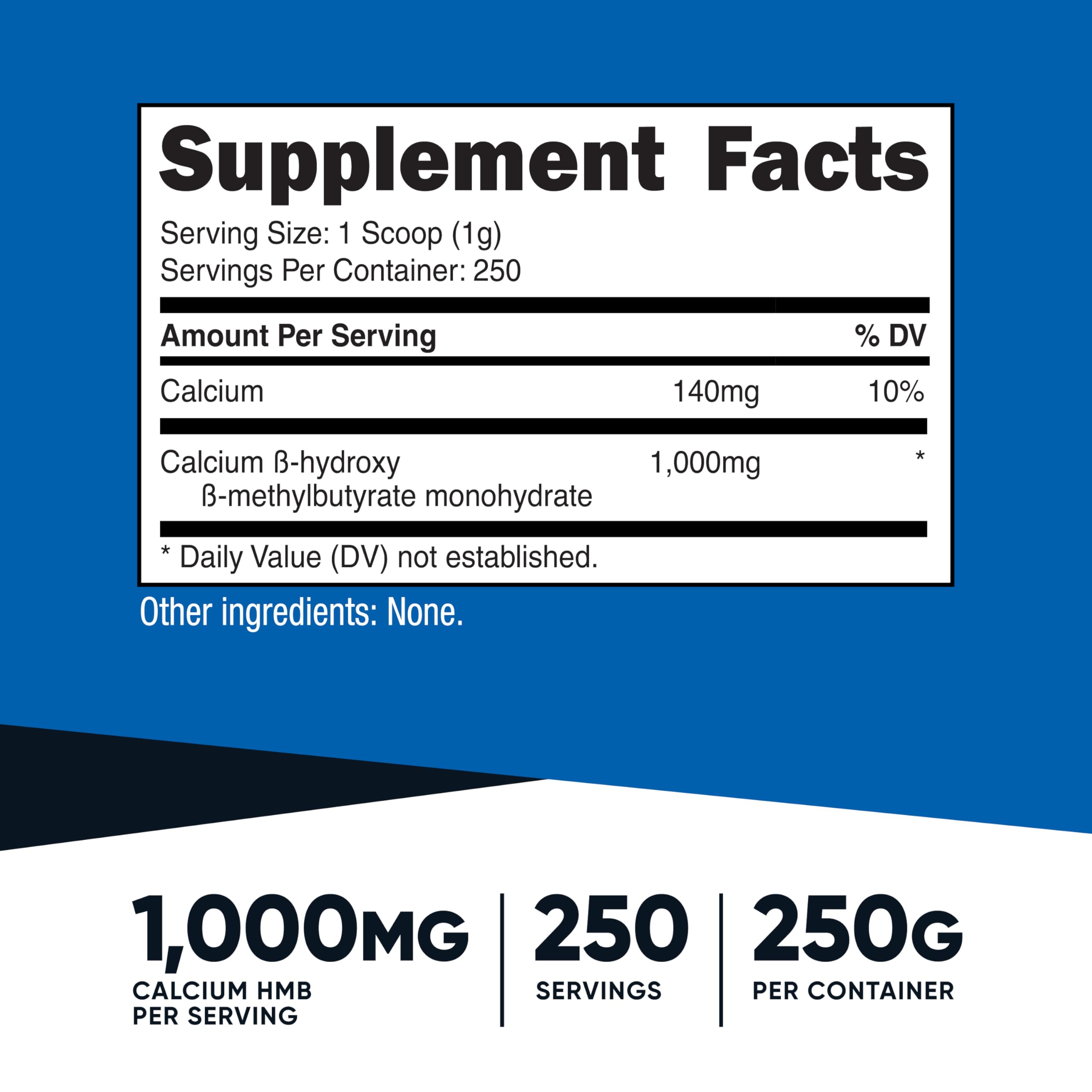 Nutricost HMB Powder (Beta-Hydroxy Beta-Methylbutyrate) 250 Grams | Gluten Free & GMO-Free