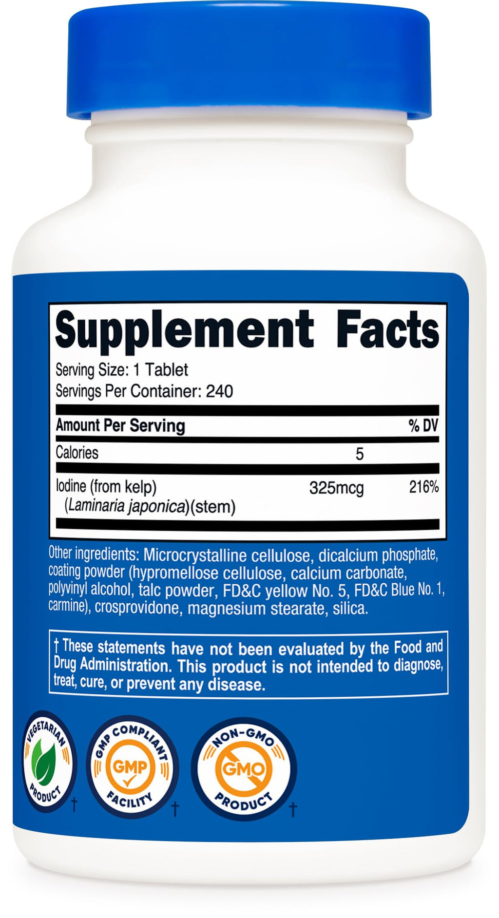 Nutricost Kelp Tablets, 325mcg of Iodine, 240 Tablets, Gluten-Free