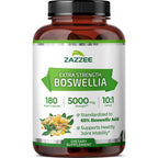 Zazzee Extra Strength Boswellia 10:1 Extract, 180 Capsules, 6 Month Supply | 65% Boswellic Acid, Vegan, Boswellia Serrata, Joint Comfort, Mobility & Flexibility Support, Non-GMO, Made in the USA