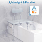 HOMLAND Tub Transfer Bench with Backrest for Bathtub, Height Adjustable
