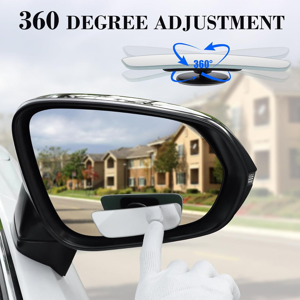 Buy now LivTee Blind Spot Mirror, Rectangular Shaped HD Glass Frameless Convex Rear View Mirror with wide angle Adjustable Stick for Cars SUV and Trucks, Pack of 2 at indiglob india
