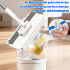 Snap Grip Flat Mop, Clamp Mop Any Cloth, Telescopic Wet Dry Hardwood Tile
