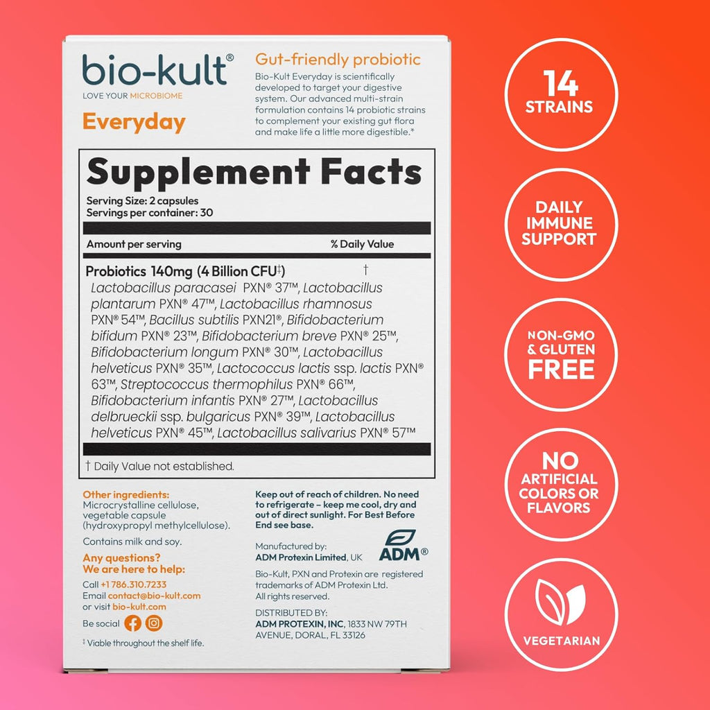 Buy now Bio-Kult Gut Health Probiotic Supplement, 14 Strains, Probiotics for Women & Men, Immune Support, Digestive Health, Shelf-Stable, Non-GMO and Gluten-Free, Capsules, 60 Count (Pack of 1) at indiglob india