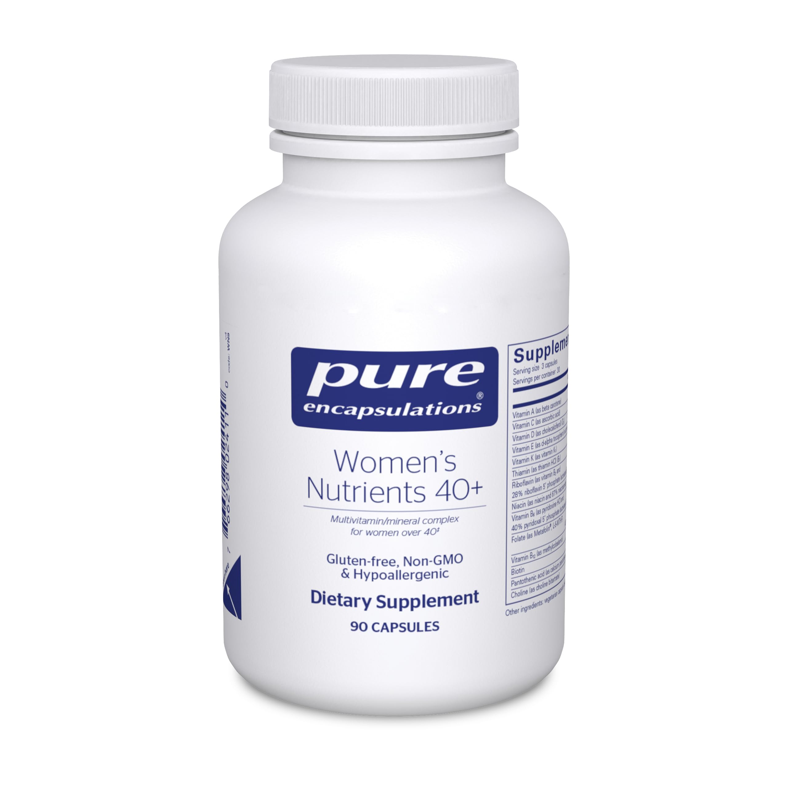 Pure Encapsulations Women's Nutrients 40+, 360 Capsules | Multivitamin for Women Over 40 to Support Urinary Tract Health, Breast Cell Health and Eye Integrity*, Vitamin C and E
