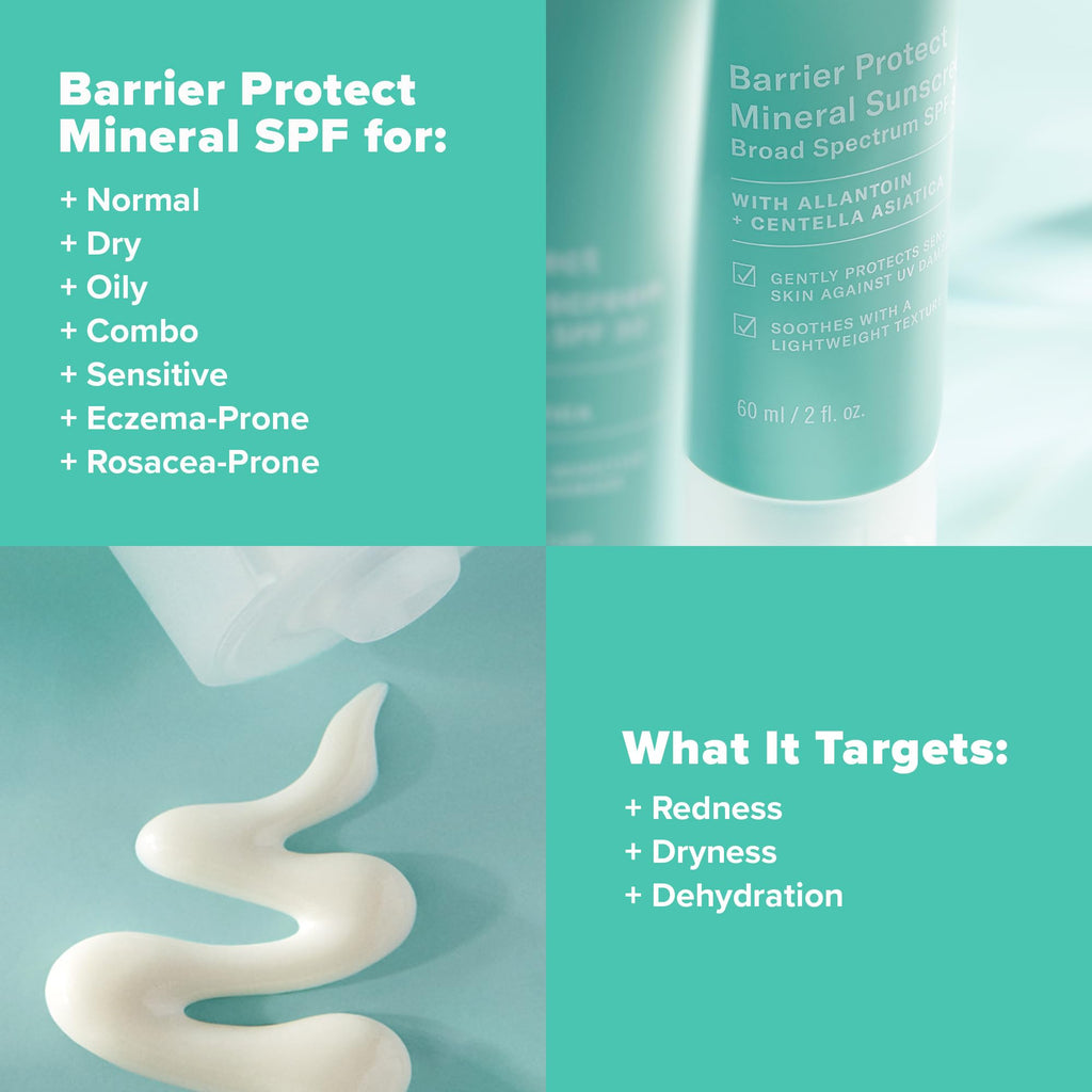 Buy now Paula's Choice CALM Barrier Protect Mineral Sunscreen for Face, SPF 30, Face Sunscreen for Sensitive Skin, Rosacea-Prone, Eczema- Prone Skin, UVA/UVB Protection, Fragrance Free, 2oz at indiglob india