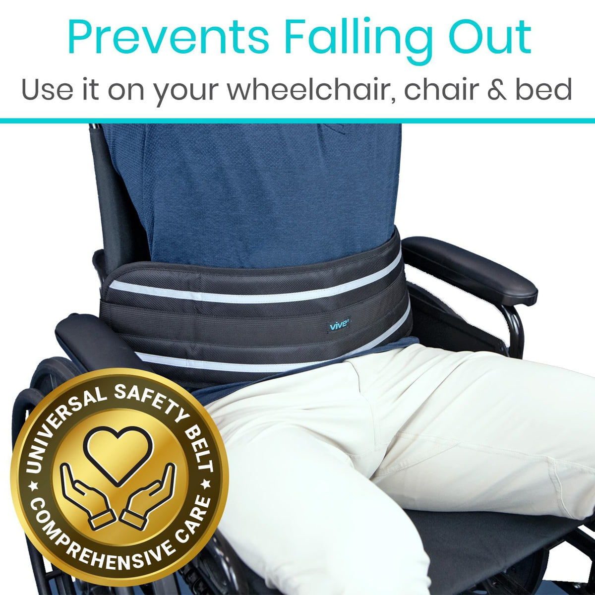 Vive Wheelchair Seatbelt - Safety Belt for the Elderly - Harness for Adults