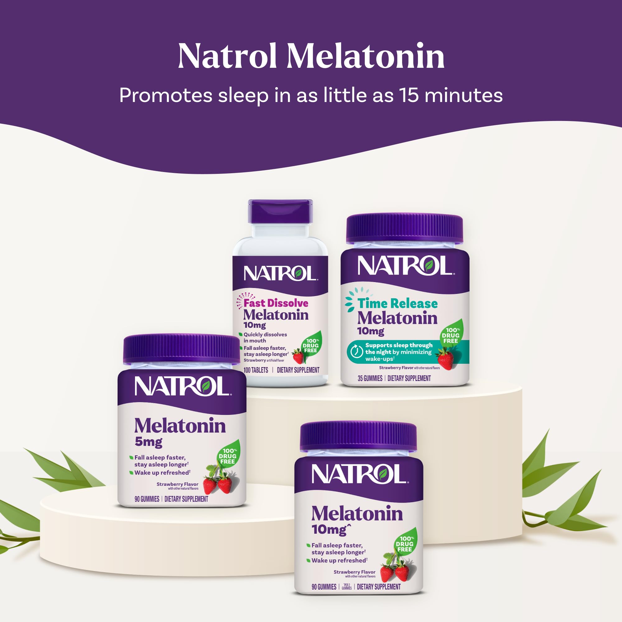 Natrol Melatonin 10 mg Gummies, Sleep Support for Adults, 190 Gummies | Supplement to Fall Asleep Faster & Stay Asleep Longer, Wake Up Refreshed, 100% Drug-Free, Strawberry-flavored, 95 Day Supply