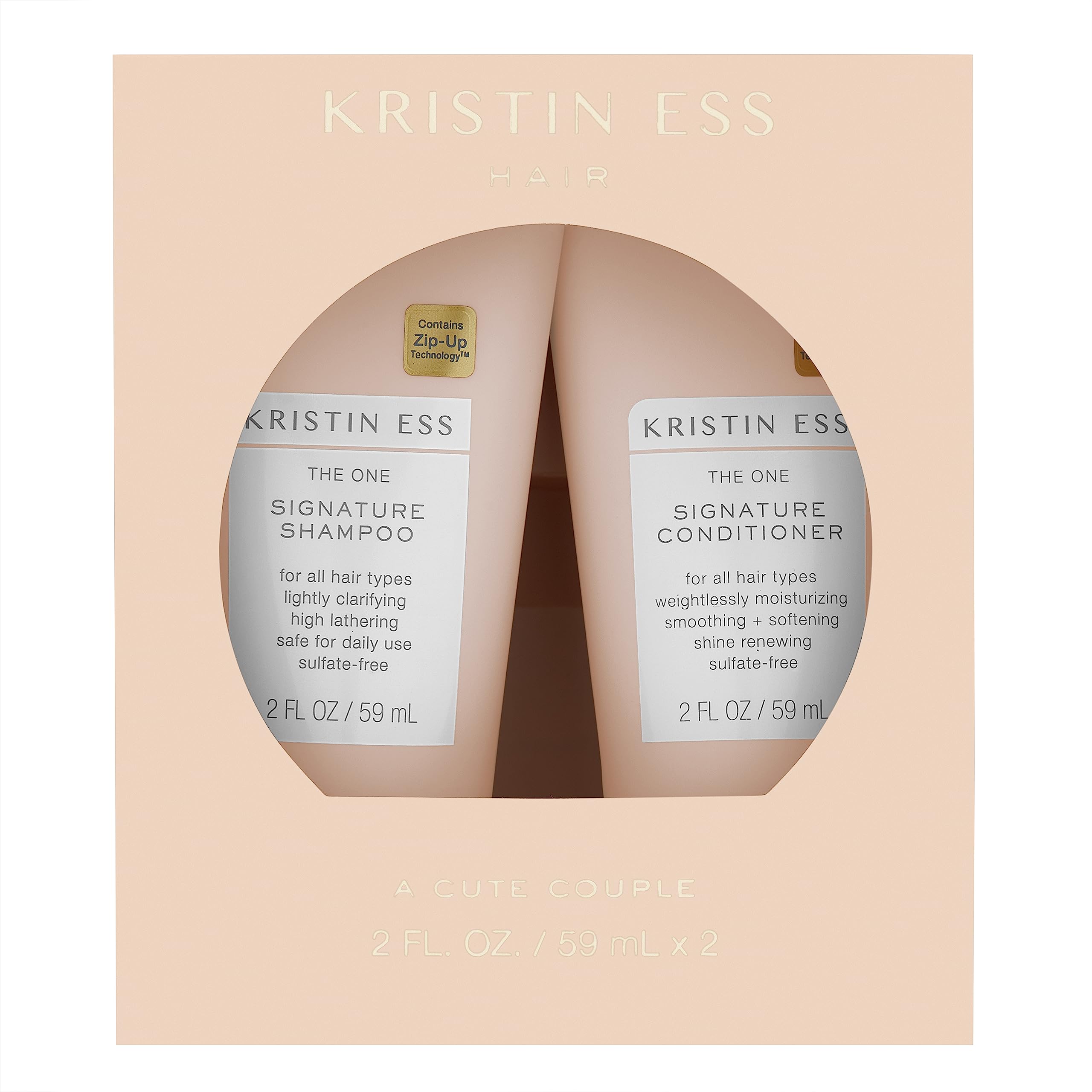 Kristin Ess Hair Signature Salon Sulfate Free Shampoo and Conditioner Set for Moisture, Frizz + Shine - Color Safe, Vegan, Paraben Free - Clarifying, Hydrating Damage Repair for Women - Pear Fragrance