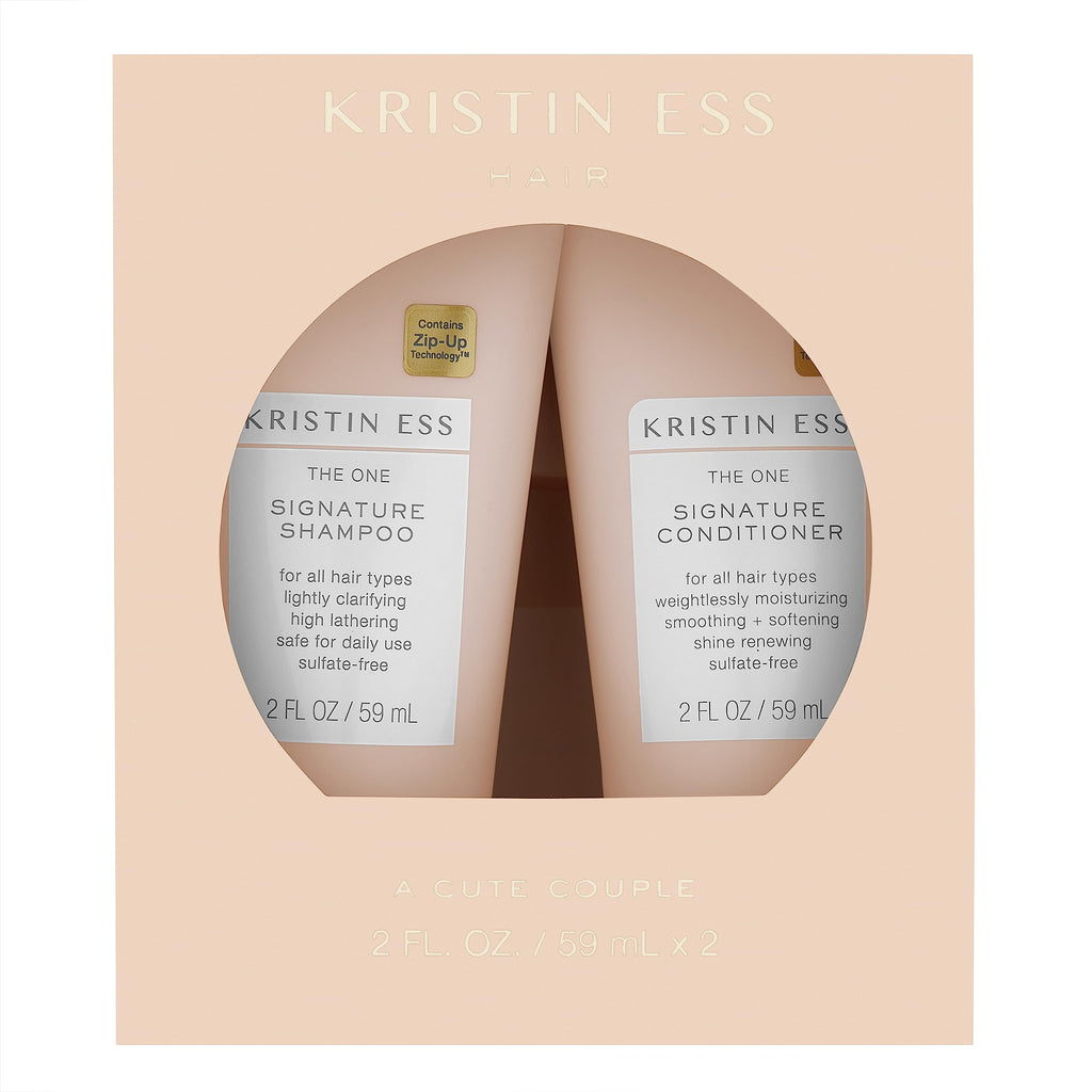 Kristin Ess Hair Signature Salon Sulfate Free Shampoo and Conditioner Set for Moisture, Frizz + Shine - Color Safe, Vegan, Paraben Free - Clarifying, Hydrating Damage Repair for Women - Pear Fragrance