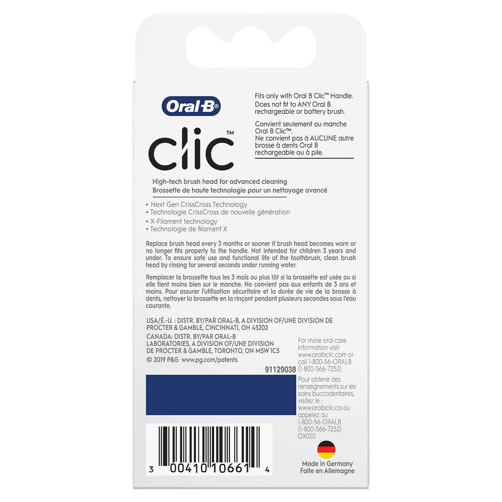 Buy now Oral-B Clic Toothbrush Replacement Brush Heads, Black, 2 Count at indiglob india