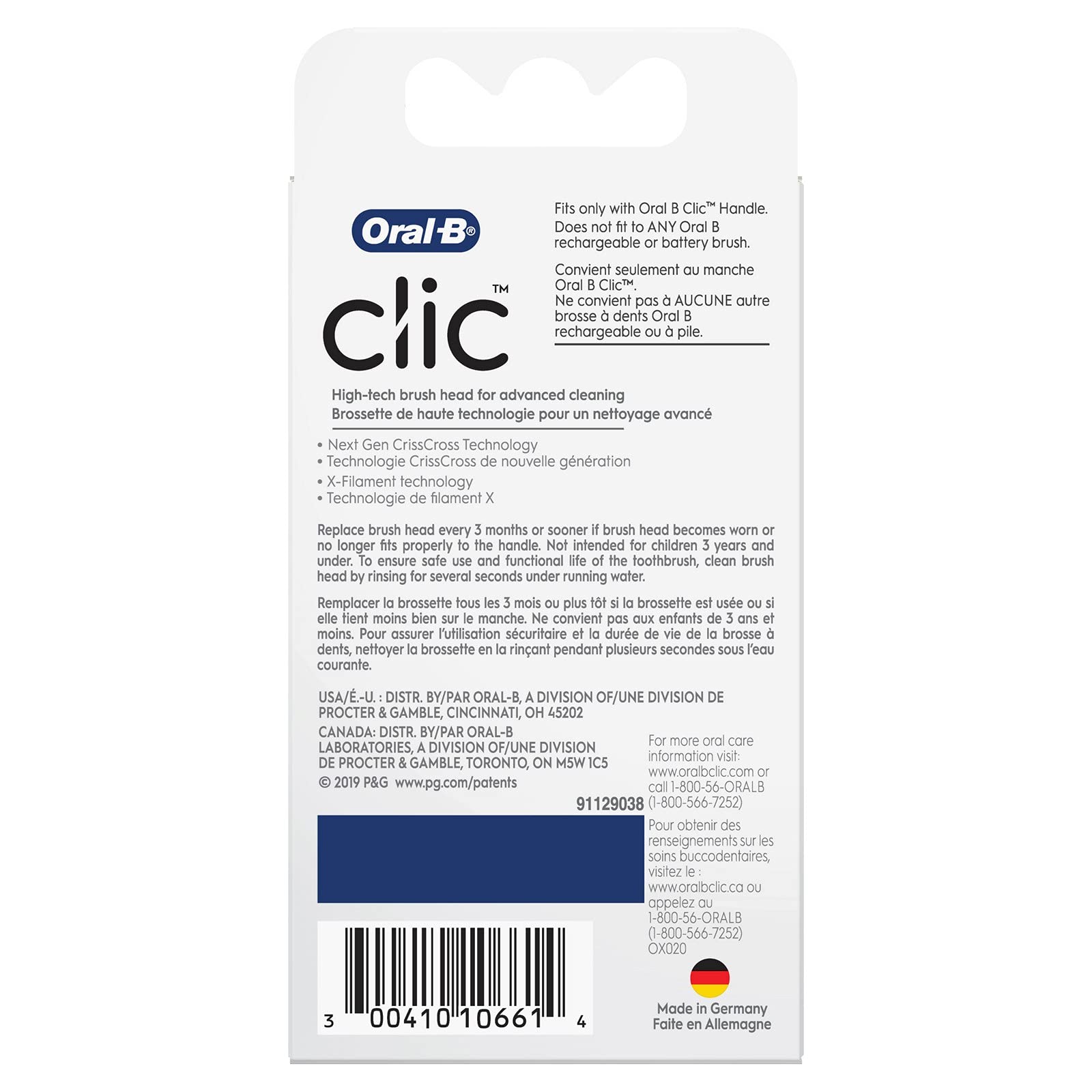 Buy now Oral-B Clic Toothbrush Replacement Brush Heads, Black, 2 Count at indiglob india