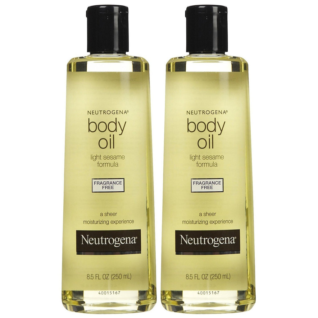 Neutrogena Body Oil Light Sesame Formula, 16 fl. oz | Nourishing Moisturizer, for Before- and After-Shower Application, Lightweight, Non-Greasy Feel