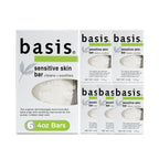 Basis Sensitive Skin Bar Soap for Body, Hands and Face, Multipack, 6 x 4 OZ