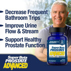SUPER BETA PROSTATE Advanced - Prostate Health Supplements for Men, 120ct | Reduce Bathroom Trips, Promote Sleep, Better Bladder Emptying & Healthy Prostate