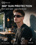 Bloomoak CAT 4 Super Dark Sunglasses | UV 400 | For Photophobia & Eye OPS & Light Sensitivity | Wraparound with Side Protection for Men & Women