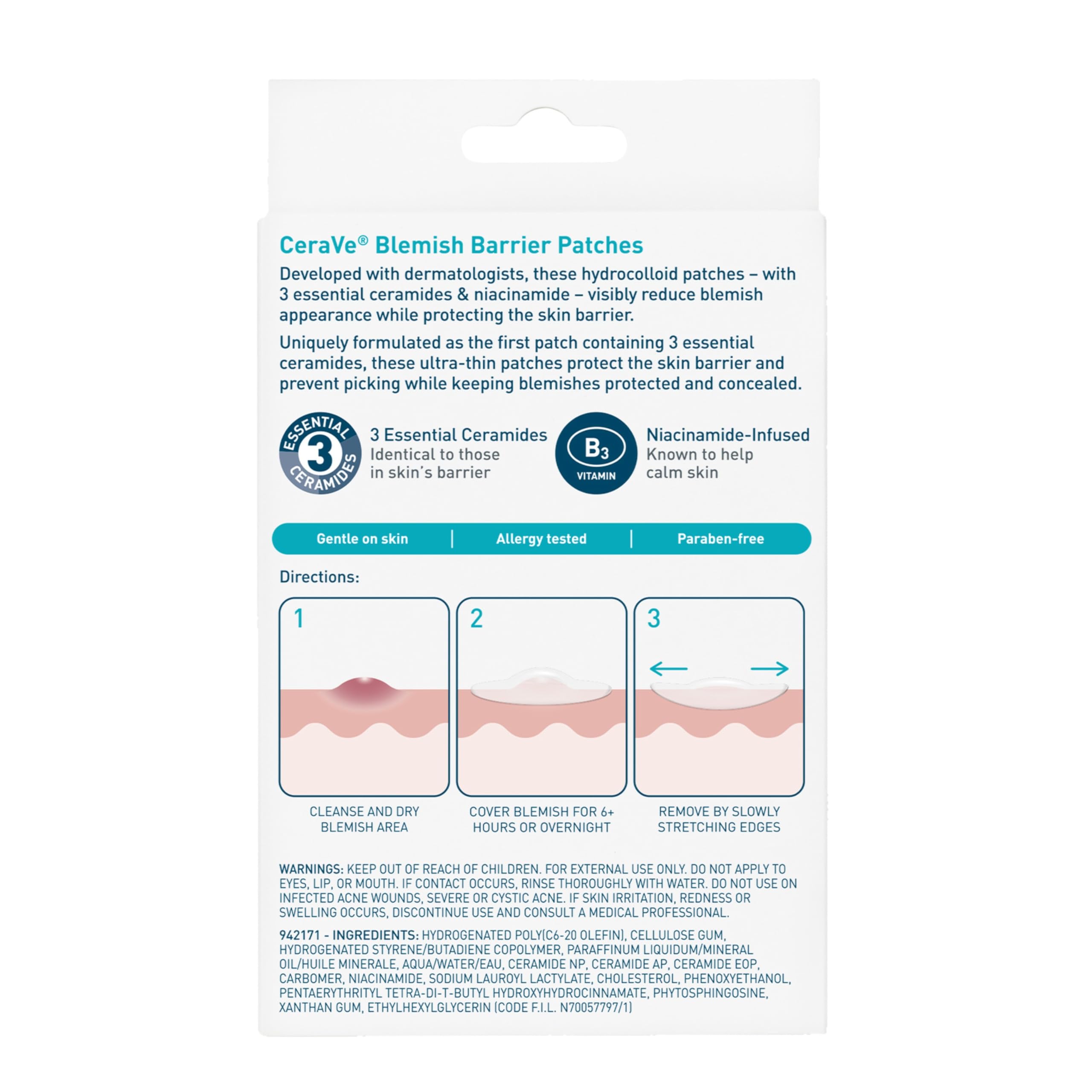CeraVe Hydrocolloid Blemish Patches, Pimple Patches for Face, 22ct | Absorbs Oil with Niacinamide and Ceramides, Ultra-Thin Acne Patches That Blend Into All Skin Tones, For Sensitive Skin