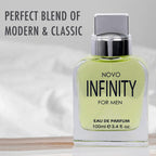NovoGlow Novo Infinity for Men- 3.4 Fluid Ounce Eau De Parfum Spray for Men - Refreshing Citrusy & Floral Top Notes Smell Fresh All Day Long Lovely Gift Occasions