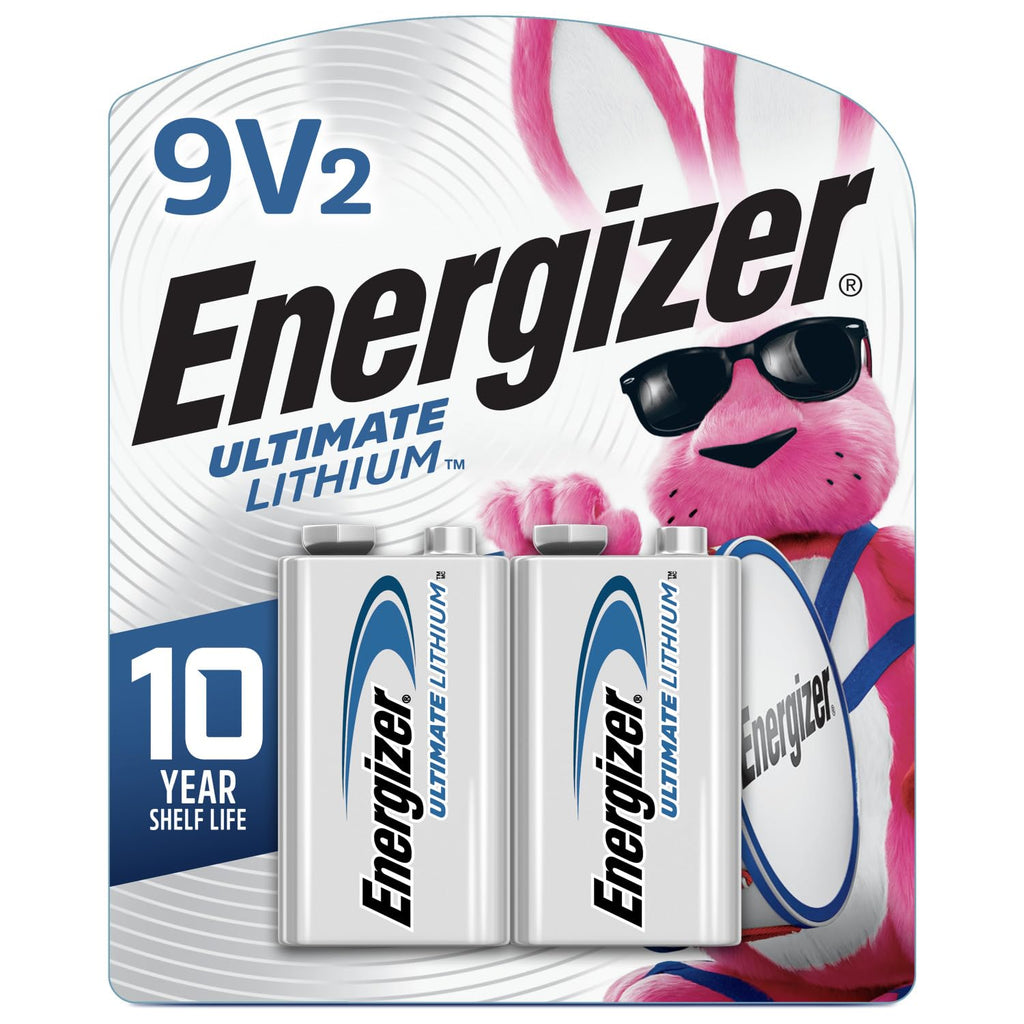 Energizer Ultimate Lithium 9V Batteries (2 Pack), 9 Volt Lithium Batteries