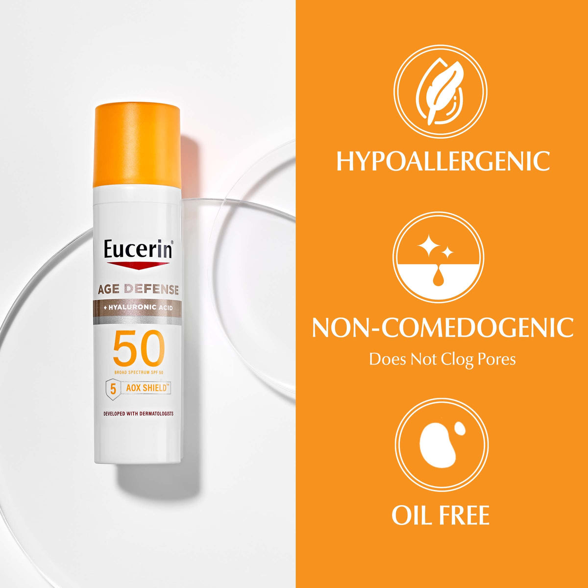 Eucerin Sun Sunscreen Lotion Bundle, SPF 50, Variety Pack, 2 Items