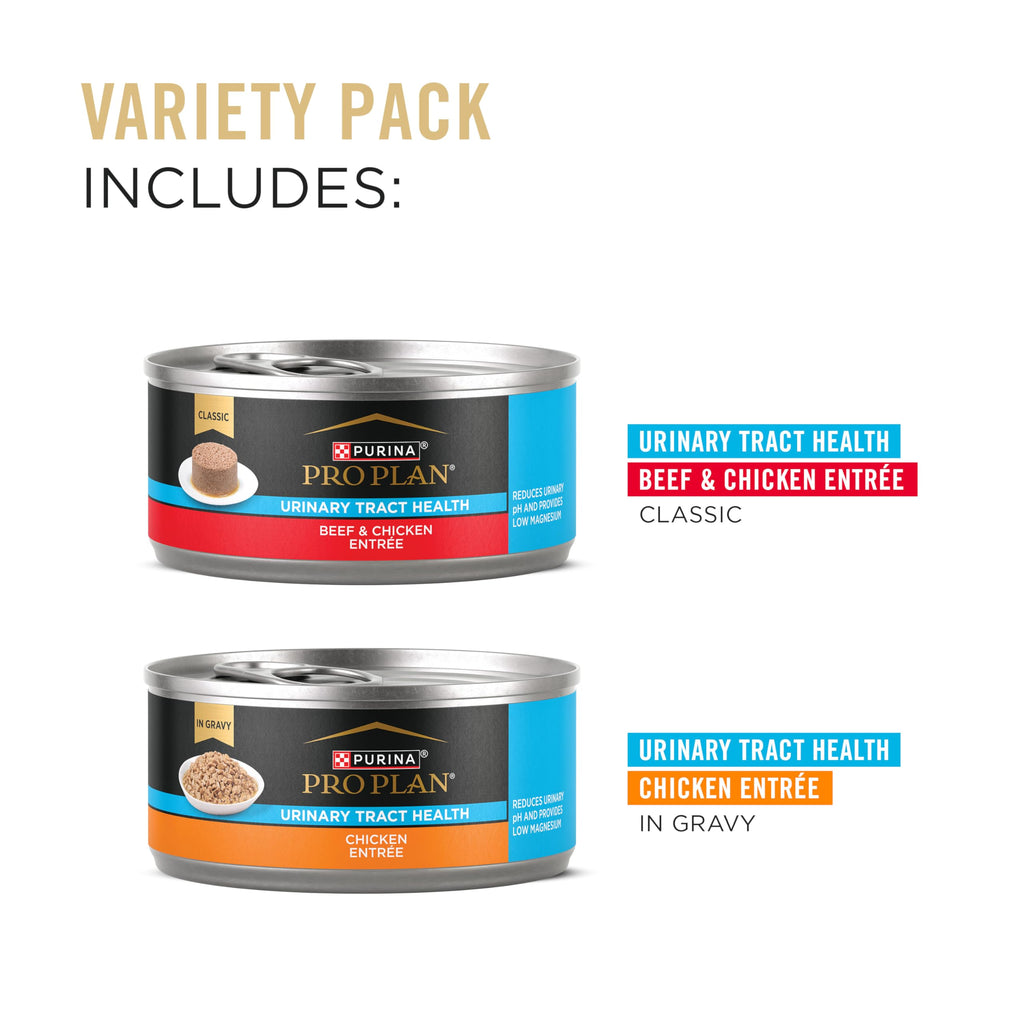 Purina Pro Plan Urinary Cat Wet Food Variety Pack, (12) 5.5 oz Cans
