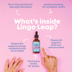 JoySpring LingoLeap Kids Zeolite Drops, Berry, 30 Servings, Ages 3+ | Clinoptilolite with methyl B12 and D3, supports energy and cognition, sugar-free vegan, gentle for daily use