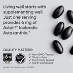 Sports Research® Icelandic Astaxanthin 6mg w/Coconut Oil - 120 Count | Antioxidant Supplement for Skin & Eye Health Support | Soy-Free, Non-GMO, Gluten-Free