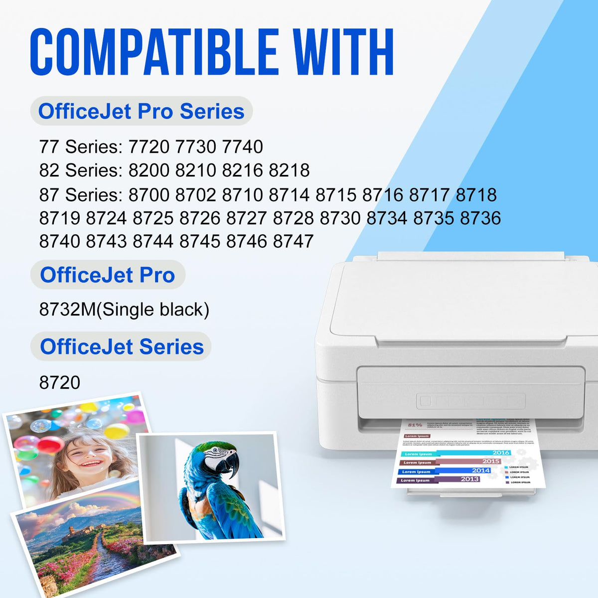 952 952XL Ink Cartridges Combo Pack for HP OfficeJet Pro 8710 7740 8720