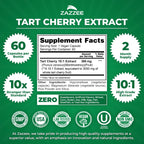 Zazzee Tart Cherry 10:1 Extract, 60 Vegan Capsules, 2 Month Supply | Montmorency Cherry, Certified Kosher, Joint & Uric Acid Support, Antioxidant Support Formula, Non-GMO, Made in the USA