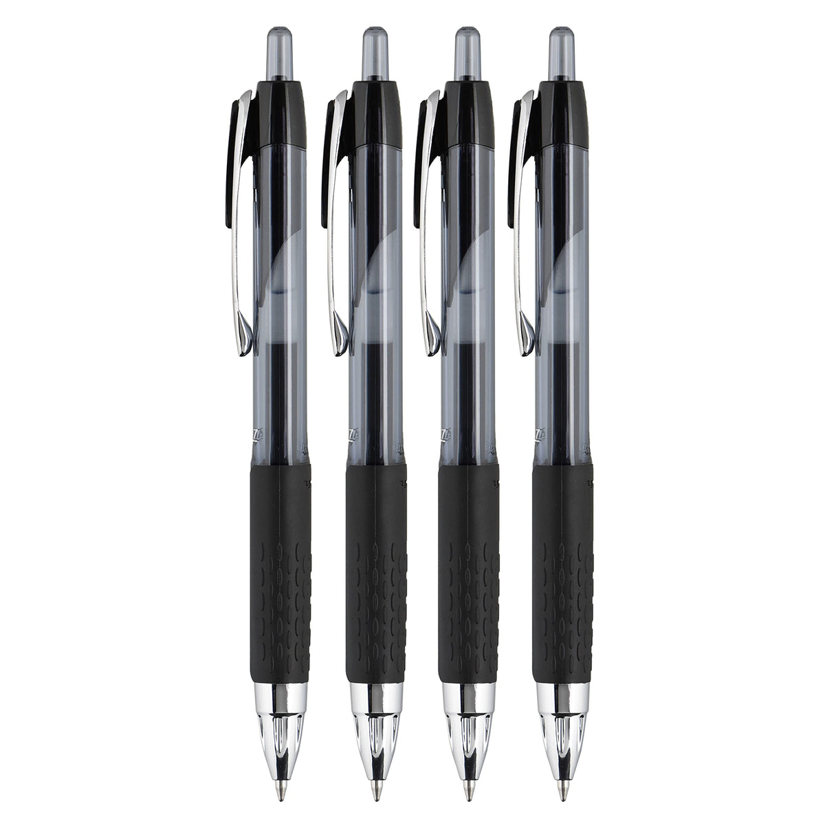 Uni-Ball® 207™ Retractable Fraud Prevention Gel Pens, Bold Point, 1.0 mm, Translucent Black Barrels, Black Ink, Pack Of 4