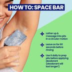Megababe Space Bar, Charcoal Underarm Soap for Odor Control, 4.5 oz, 3-Pack