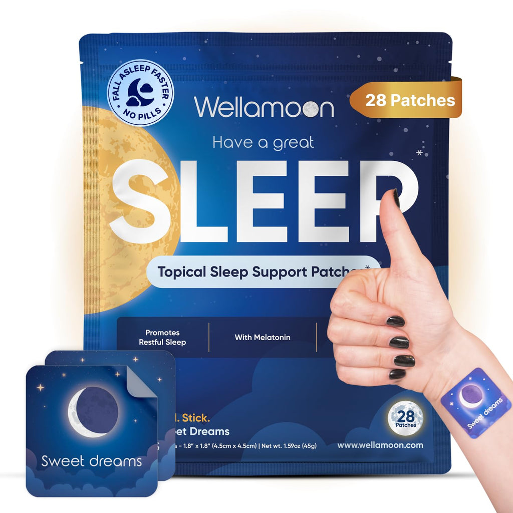 Wellamoon Original Sleep Patches for Adults Extra Strength | Sleep Patch with Melatonin & Valerian | Skin-Friendly & Cruelty-Free | Long-Lasting Night Comfort for Men & Women | Pack of 3 x 28 Patches