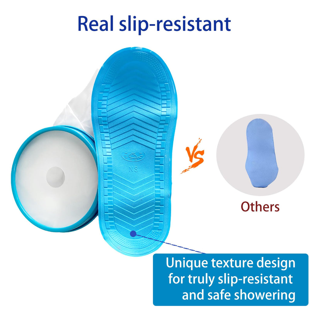 Tideshake Non‑Slip Waterproof Foot Cast Cover for Showering, Reusable Adult Foot Cast Protector, Cast Covers for Shower Foot & Ankle, Watertight Cast Bag for Surgery, Burns, Wounds & After Surgery Recovery