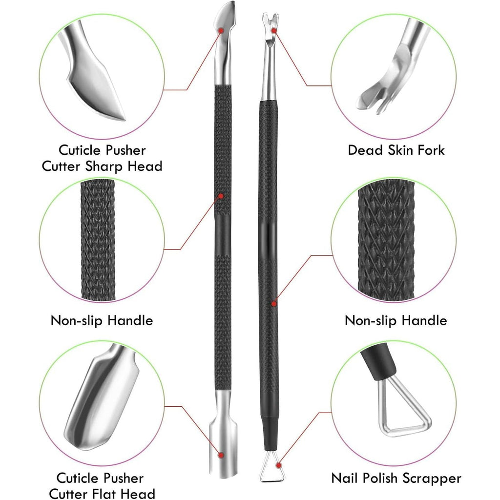 Buy now Cuticle Trimmer Cuticle Remover with Cuticle Pusher, XUNXMAS Professional Stainless Steel Durable Pedicure Manicure Tools Cutter Nipper Scissor Clipper for Fingernails and Toenails Dead Skin Black at indiglob india