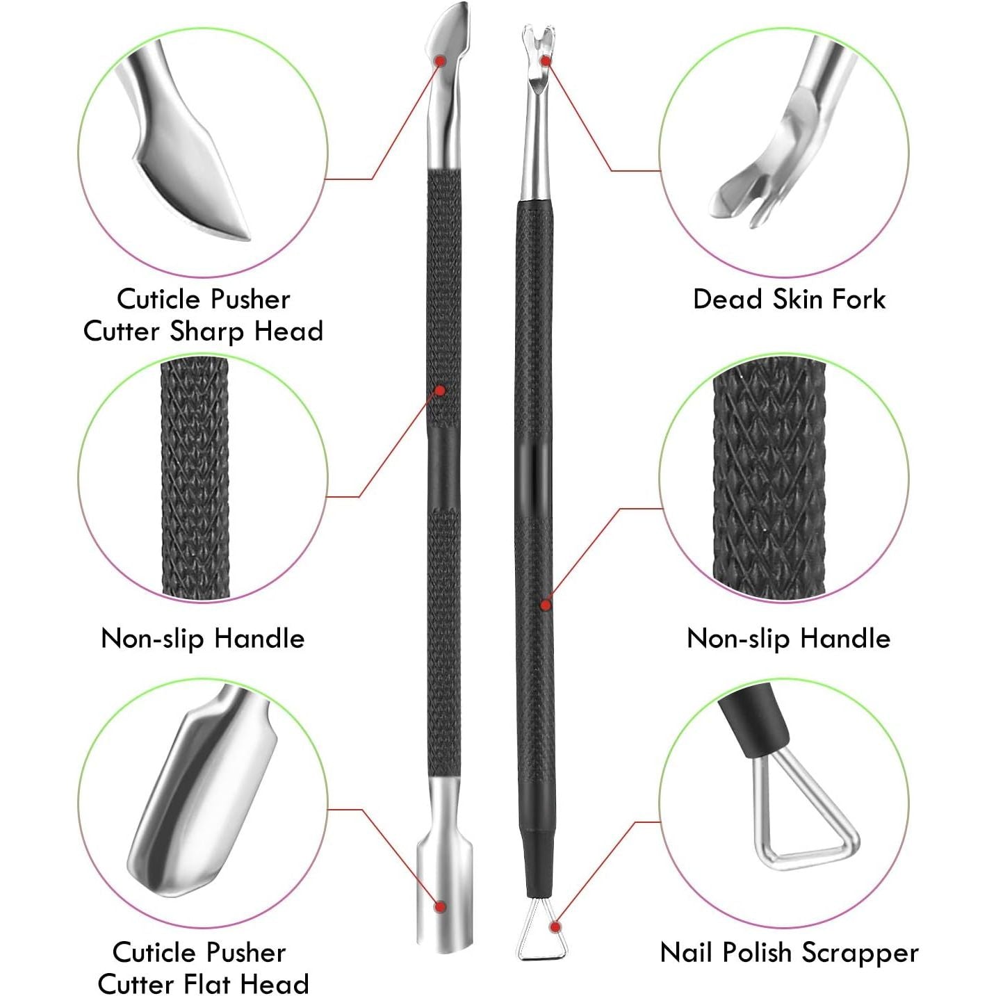 Buy now Cuticle Trimmer Cuticle Remover with Cuticle Pusher, XUNXMAS Professional Stainless Steel Durable Pedicure Manicure Tools Cutter Nipper Scissor Clipper for Fingernails and Toenails Dead Skin Black at indiglob india