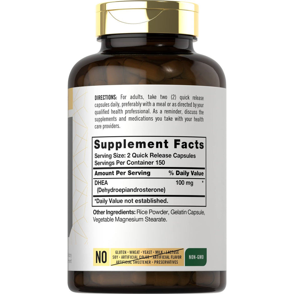 Carlyle DHEA 100mg Supplement | 300 Capsules | for Women and Men