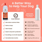 COAT DEFENSE Daily Preventative Powder | Made in USA | 9oz Precision Point Waterless Dog Shampoo & Pet Deodorizer for Smelly Dogs | Provides Anti Itch Relief | Dog Shampoo for Dry Itchy Skin