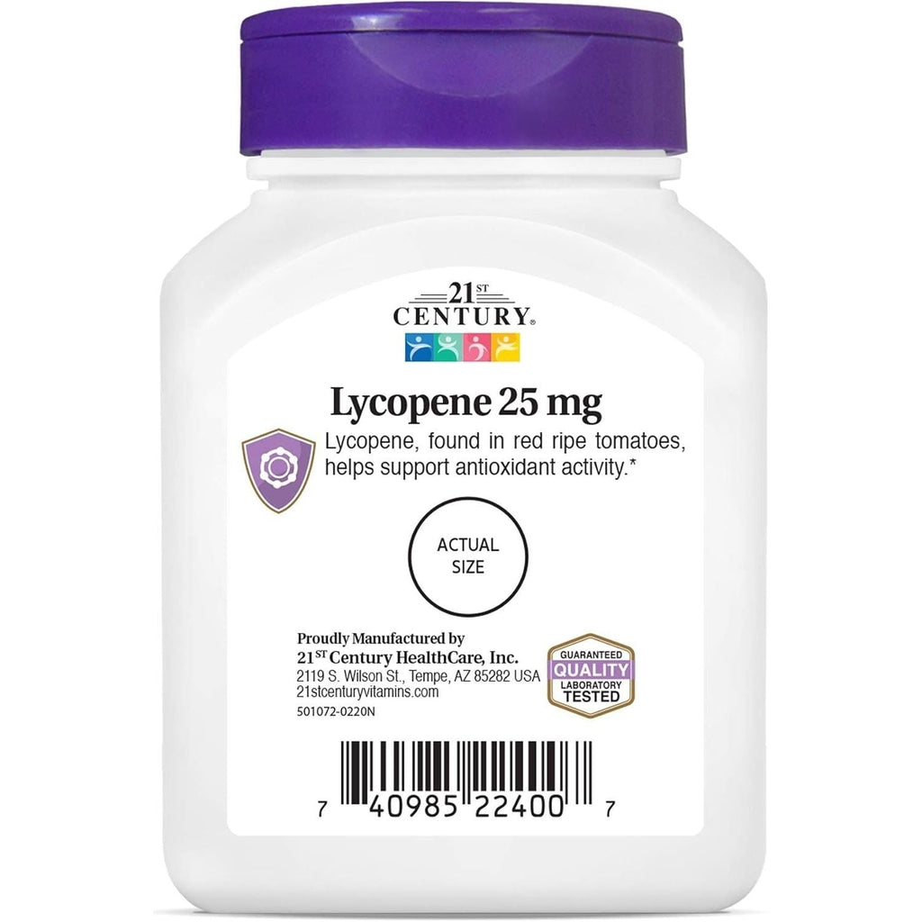 Buy now 21st Century Lycopene 25 mg Tablets, 60 Count (22400) at indiglob india