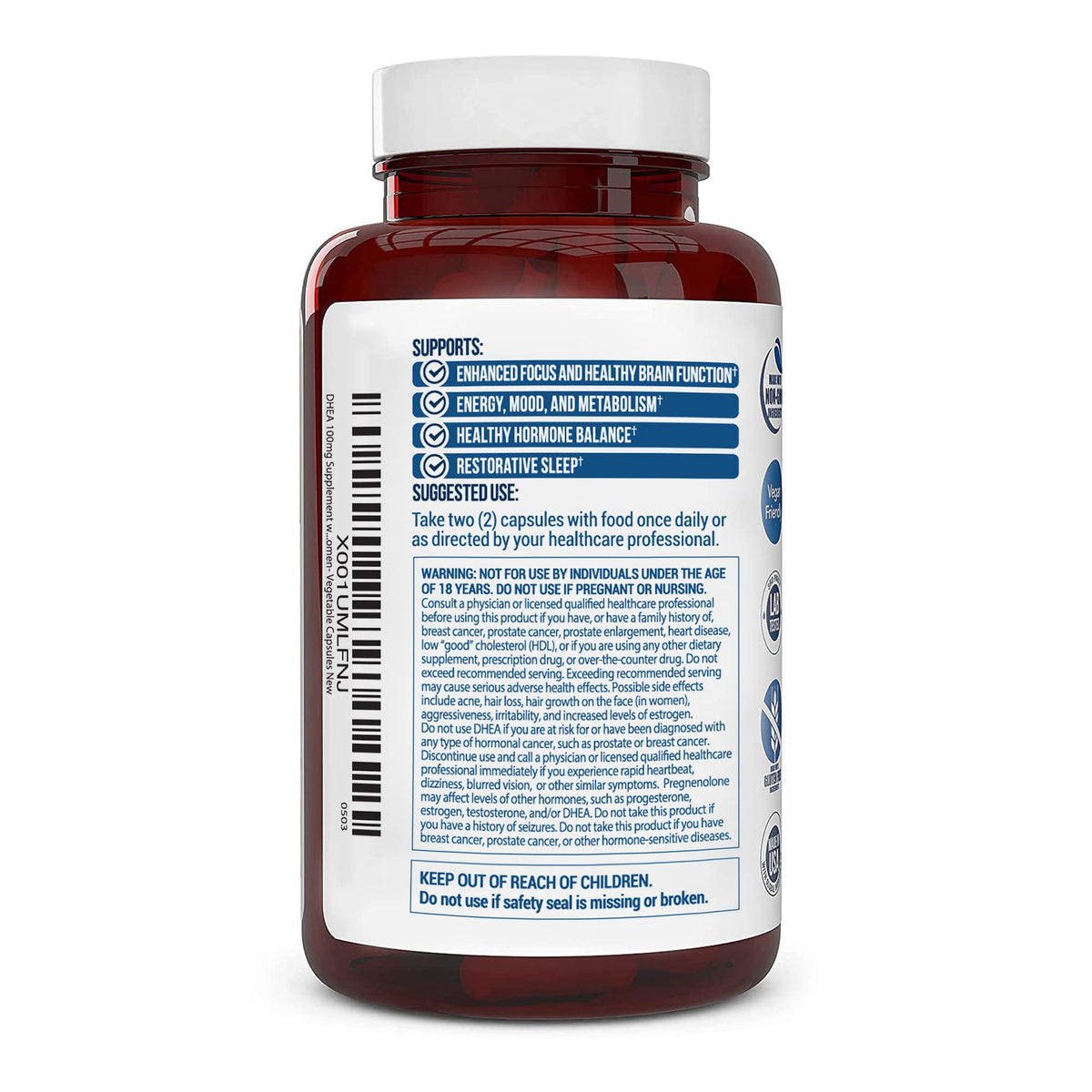 Truevantage DHEA 100 mg + Pregnenolone 60 mg - for Men and Women