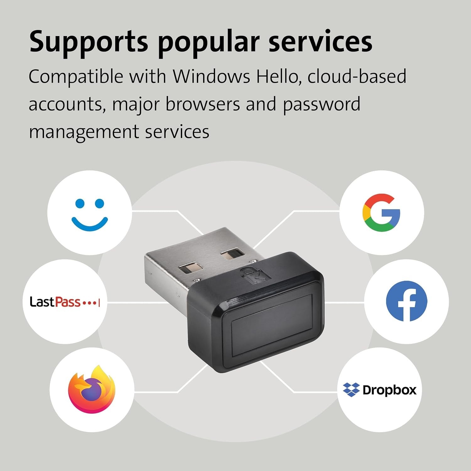 Buy now Kensington VeriMark Gen1 USB-A Fingerprint Key Reader - Windows Hello, Anti-Spoofing (K67977WW) at indiglob india