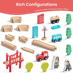 Buy now Tiny Land Wooden Train Set for Toddler - 39 Pcs- with Wooden Tracks Compatible with Major Brands - Expandable, Changeable-Train Toy for 3 4 5 Years Old Girls & Boys at indiglob india