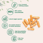 Micro Ingredients Turmeric Curcumin 1,000mg Per Serving, 120 Capsules | Turmeric Curcumin Supplement with 95% Curcuminoids, Black Pepper & Ginger. Filler Free, Non-GMO, Vegetarian, Gluten Free.