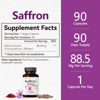 Saffron Supplements 88.5MG with 100% Pure Ingredients, Mood Energy Support