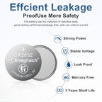 Enegitech CR2032 Batteries, CR 2032 Lithium 3V Coin Battery 6 Pack