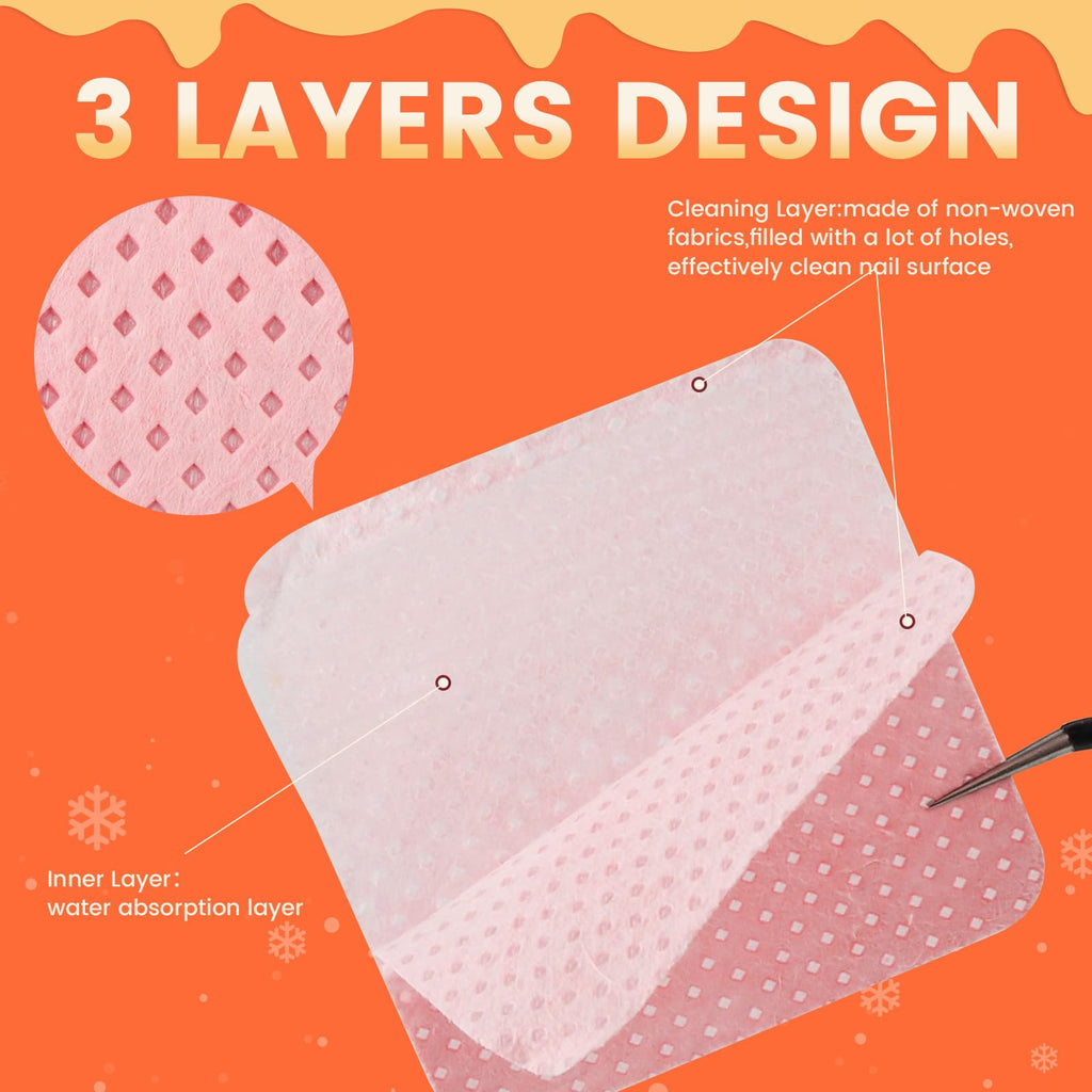 400PCS Lint Free Nail Wipes with Dispenser - Gel Nail Polish Remover Wipes with Acetone Dispenser,Lash Extensions Glue Cleaning Wipe with 1PCS Empty Pump Dispenser Bottle Nail Supplies