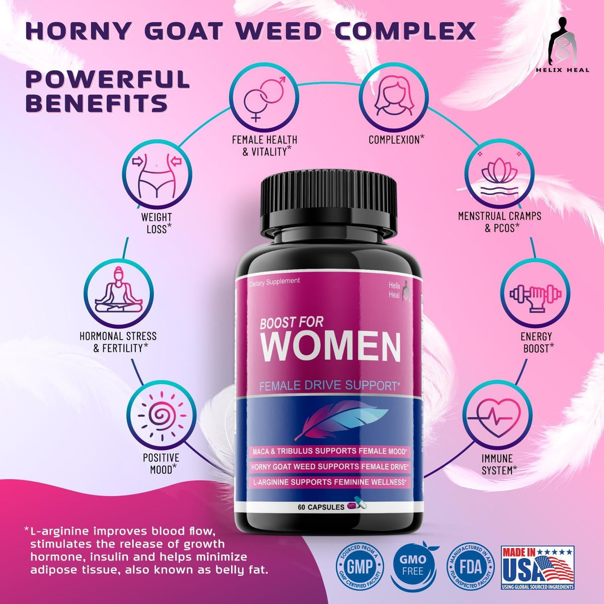 Helix Heal Libido Booster for Women - Fast Acting Female Desire Supplement